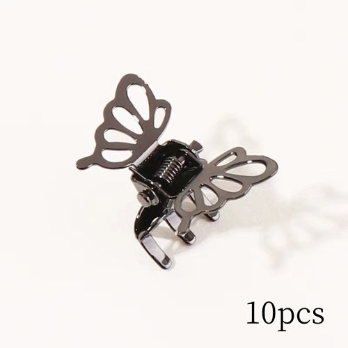 10pcs Mini Hollow Out Butterfly Design Sweet Hair Clip Retro Bangs