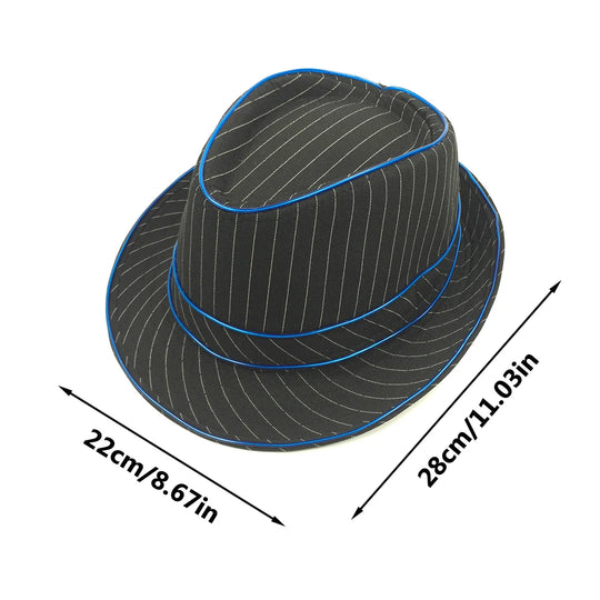 light up Men's hat and tie Led luminous Funny hat glowing Top Hat for Fluorescent club dance show props performances costumes