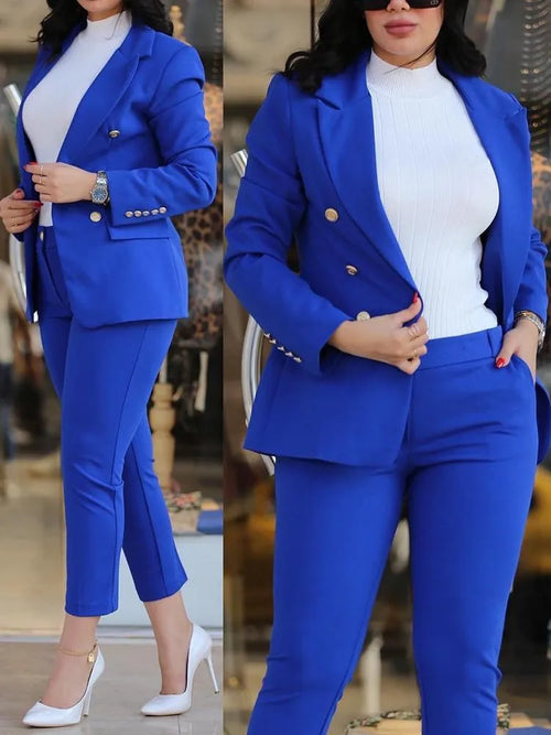 Elegant Office Lady Two Piece Sets New Autumn Winter Women Fashion