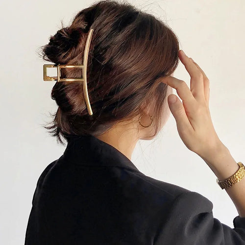Metal Geometric Hair Claw Crab Hairpins Fashion Cross Hair Clips