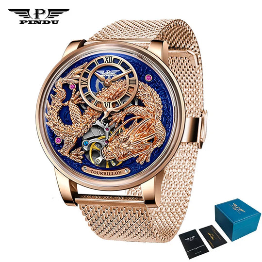 Men's Mechanical Watch Dragon Series M2797B Automatic Movement Leather Sapphire Men Wristwatches