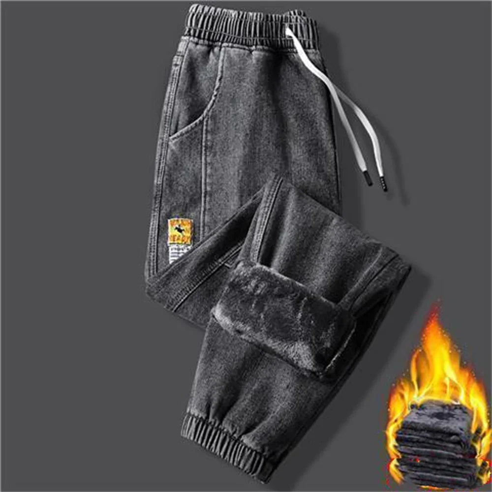 Men's jeans Winter Fleece Jeans Thick Warm Denim Pants Men Streetwear