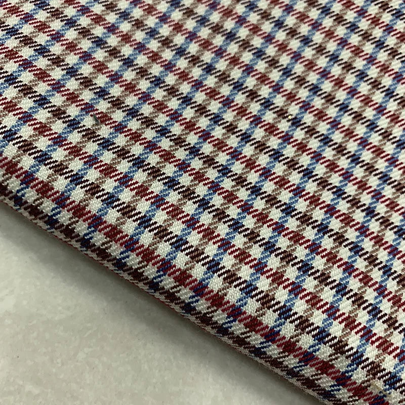 Burgundy Black Green 3 Color Small Square Thousand Bird Man‘s Suit Set Outfit Notch Lapel Blazer Trousers 3pcs Jacket Pants Vest