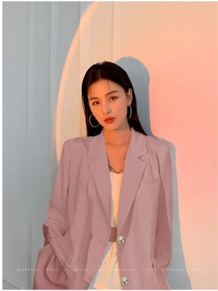 Casual Long Sleeve Suit Jacket Blazer Office Lady Spring Autumn