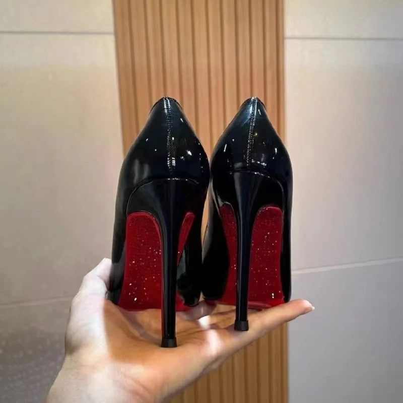 High Heeled Shoes for Women in the Spring and Autumn of 2025, with Pointed and Slender Heels. Elegant Rhinestone Sexy High Heels
