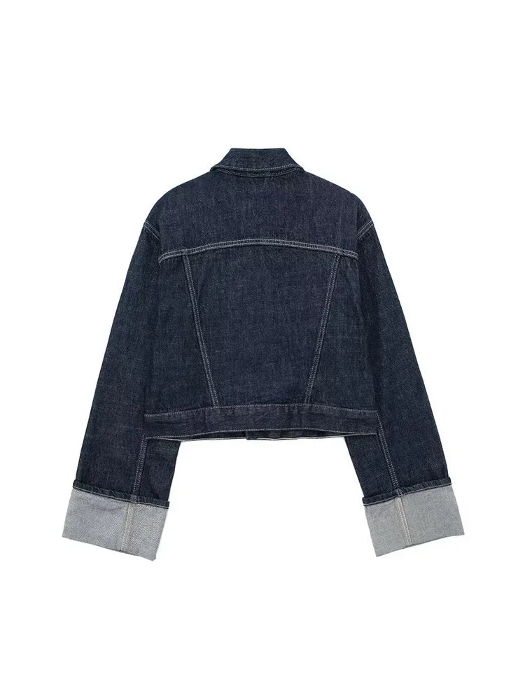 Willshela Women Fashion With Pockets Denim Blue Single Breasted