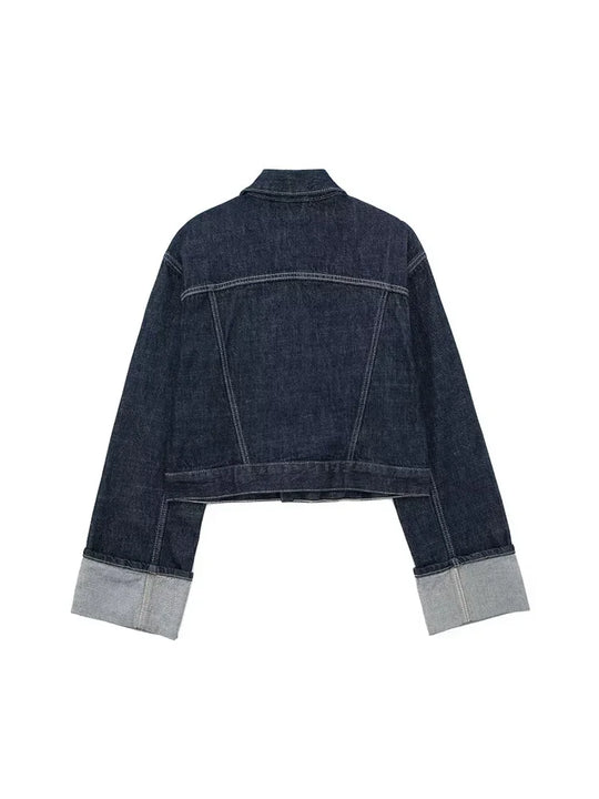 Willshela Women Fashion With Pockets Denim Blue Single Breasted