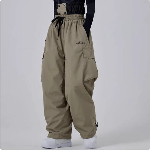 2025 Men Women Baggy Ski Pants Waterproof 15000 Windproof Loose