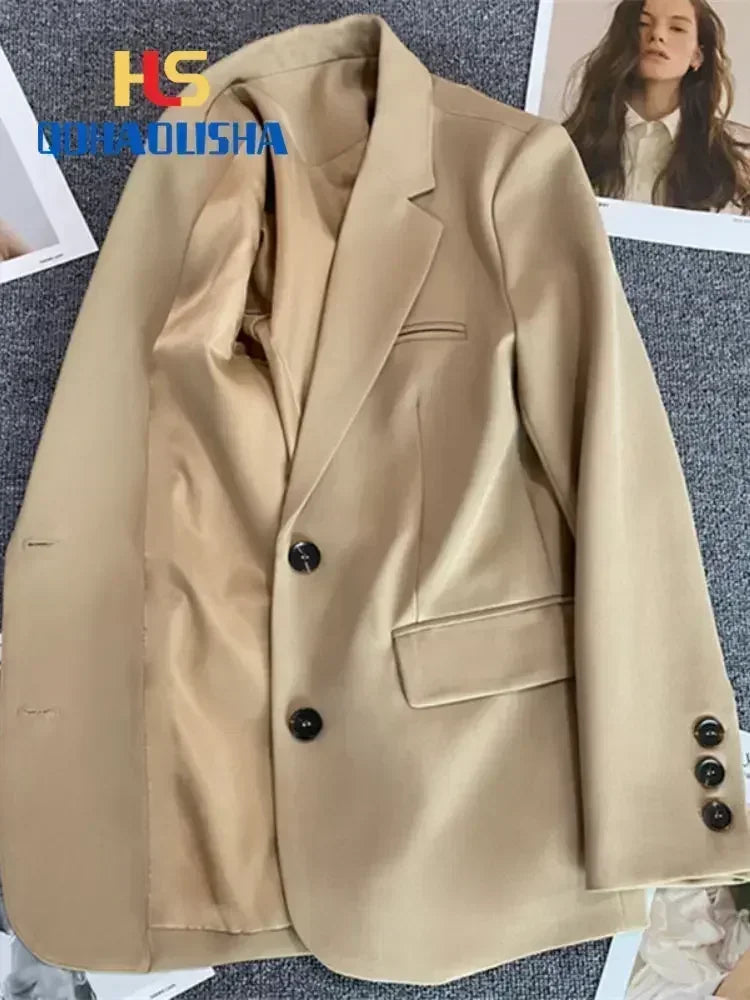 Women's Jacket New in Korean Fashion Small Suit Top Brown Suit Coat