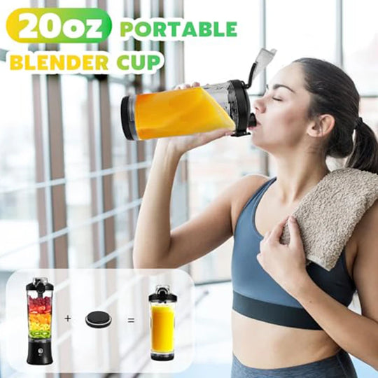 Portable Travel Blender 600ml Smoothie Maker With Spout Portable Blender USB Rechargeable Protein Blender