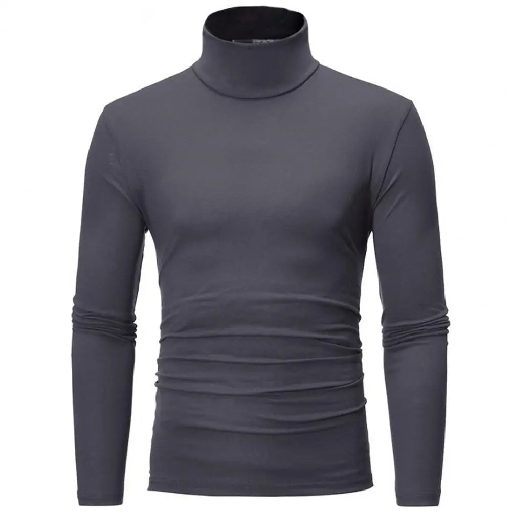 Slim Men Autumn Winter Thermal Underwear Bottoming T-shirt Turtleneck