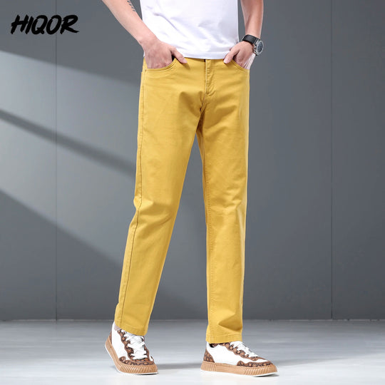HIQOR Male Pants Solid Black Smart Casual Trousers For Men Suit Pants
