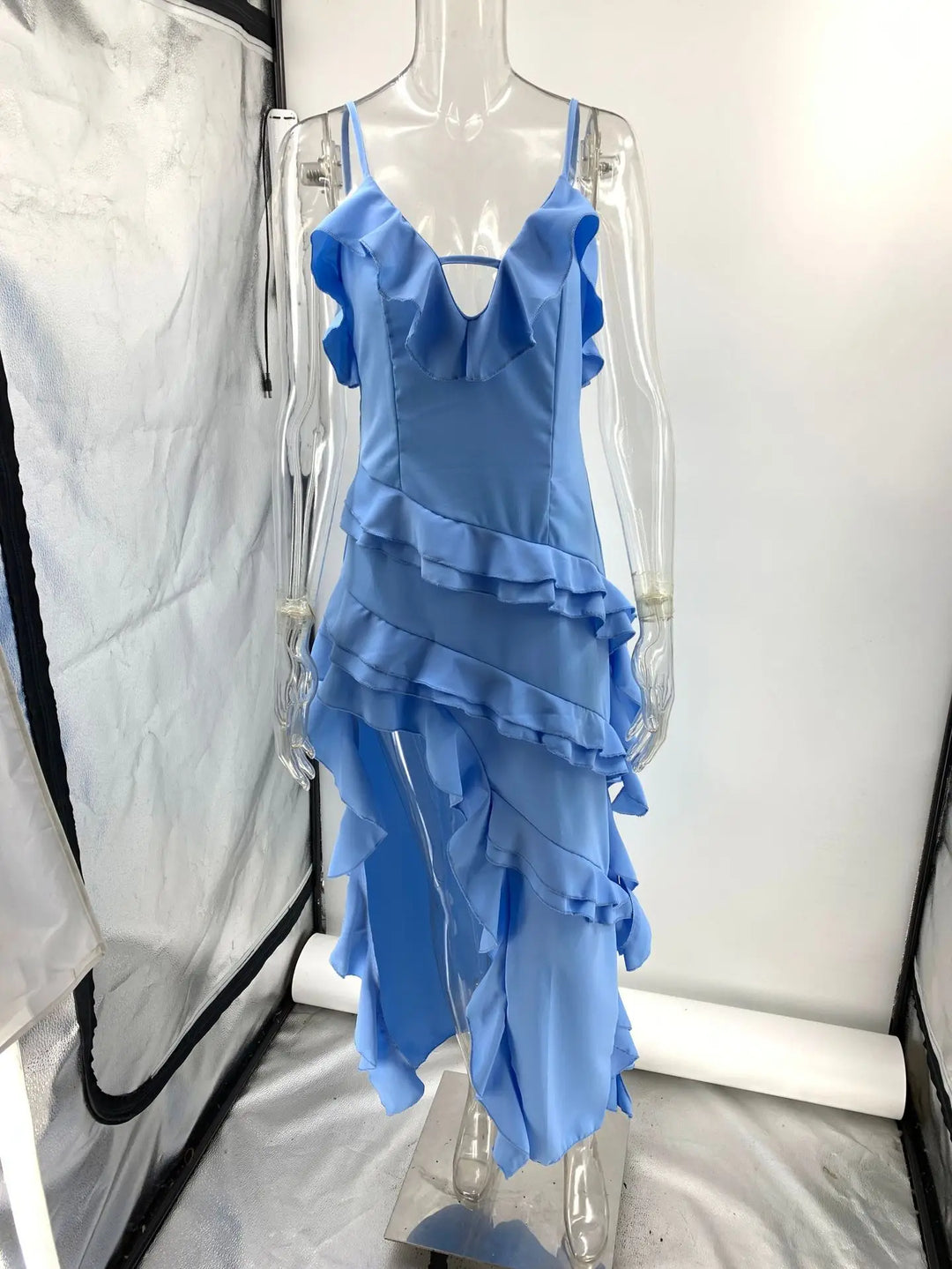 Woman Irregular Tassel Summer Trend Skinny Split Maxi Bodycon Birthday