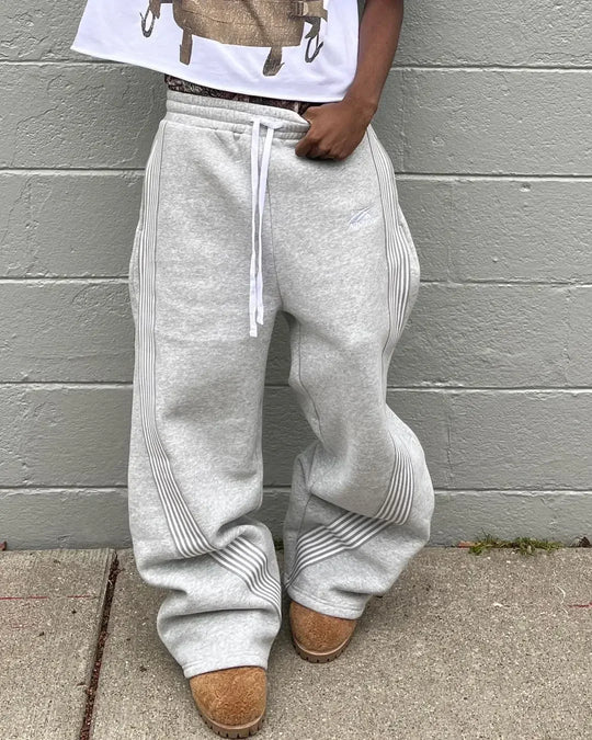 Y2k Embroidered Gray Casual Pants Camo Functional Tactical Functional