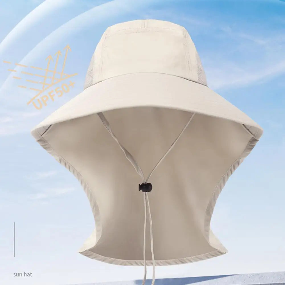 Wide Brim Sun Hat with Neck Flap for men women Adjustable Outdoor