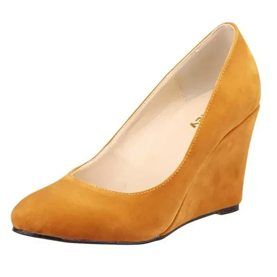 Women Wedge Shoes Spring Autumn Classic Sexy Pointed Toes Platform High Heels Pumps Black Office Lady Party Dress Wedding Shoe