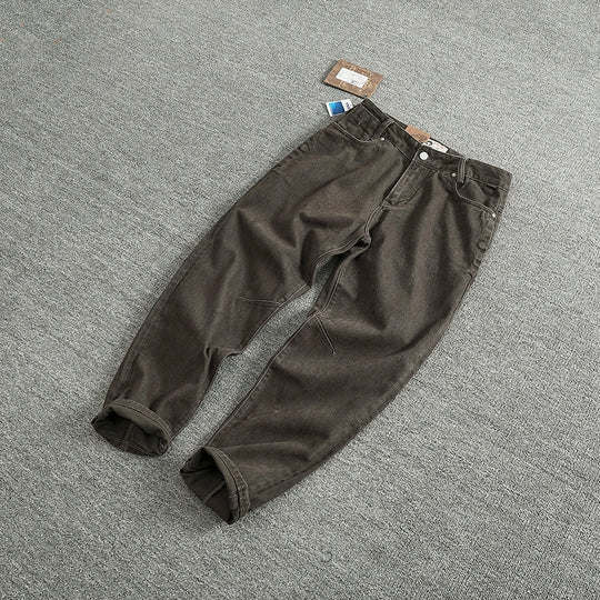 American Vintage Casual Heavyweight 100% Cotton Workwear Pants for Men