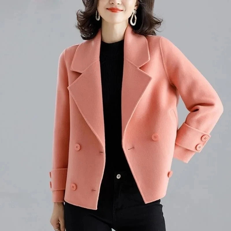 New Double-Sided Wool Coat Women's Short High-End Casual Tweed Suit