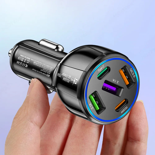 66/75W USB Car Charger Type C Fast Charging Phone Adapter For Xiaomi