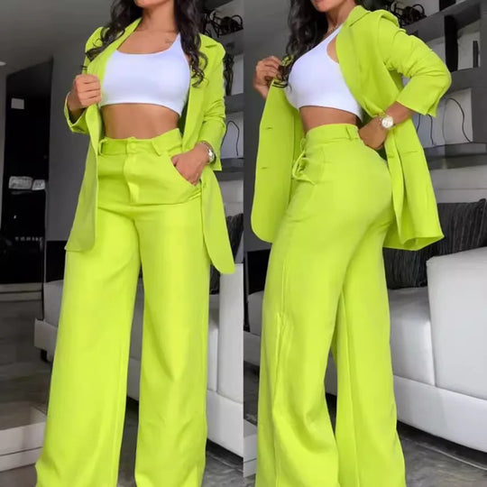 Woman Elegant Blazer Sets New Autumn Fashion Women's Notched Collar