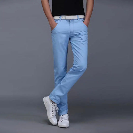 New Men Stretch Skinny Jeans Fashion Casual Slim Fit Denim Trousers