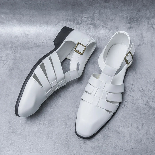 New Soft Leather Men's Sandals Outdoor Summer Beach Shoes Comfortable Male Roman Shoes All-match Sandaly Hollow Out Casual Shoes