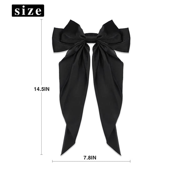 2Pcs/Set Elegant Bow Ribbon Hair Clip Women Fashion Solid Bowknot