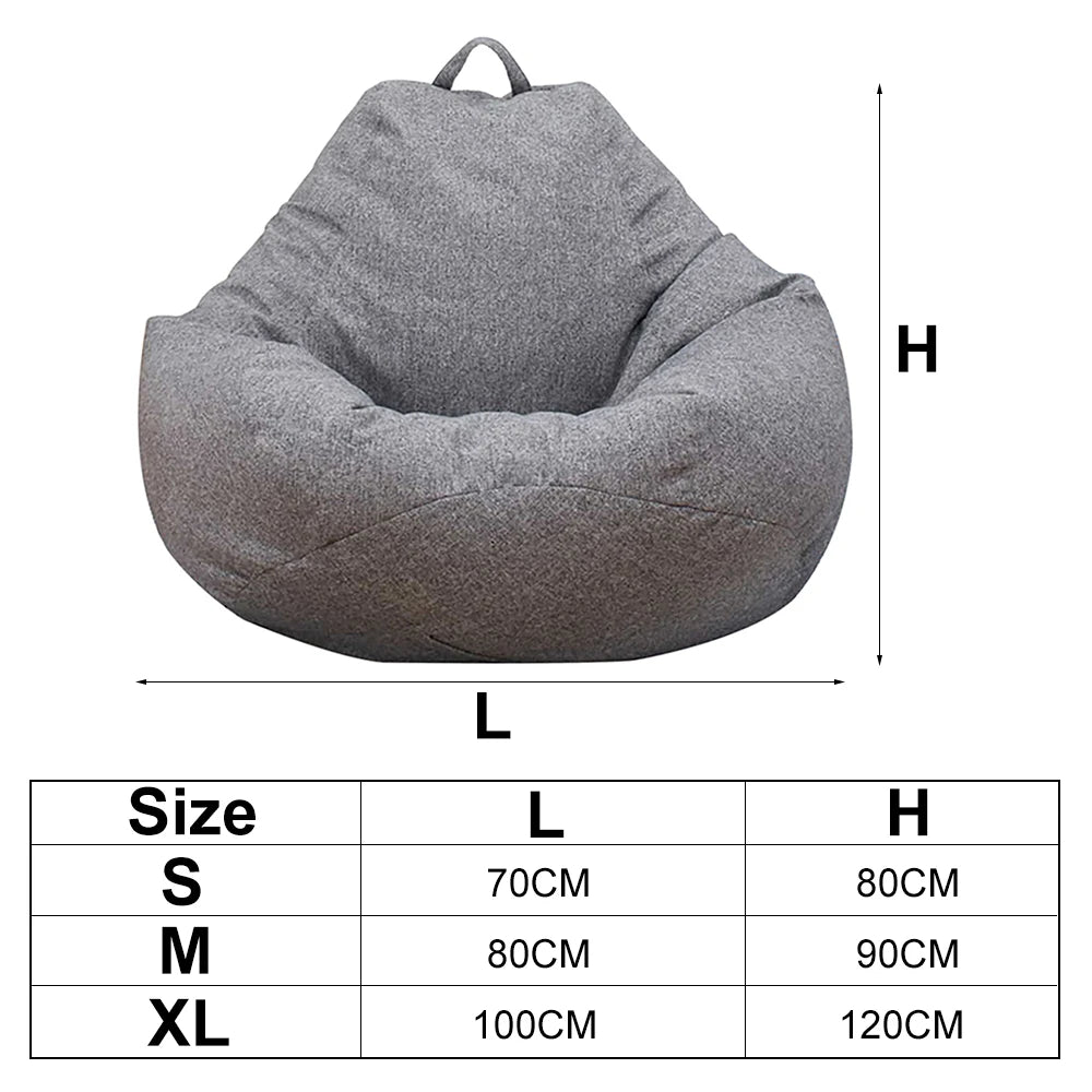 Lazy Sofa Cover Large Without Filler Bean Bag Cover Comfortable Outdoor Bedroom Lazy Seat Bag Tatami Living Room Beanbags