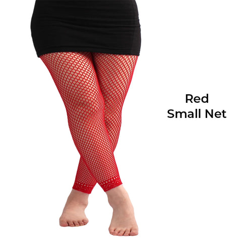 Women's Footless Fishnet Ankle Tights Plus Size High Waist High