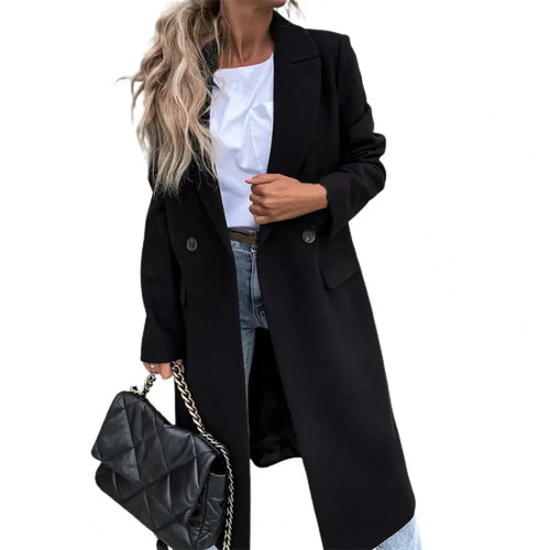 Women Coat Elegant Long Blazer Female All Match Long Sleeve Button