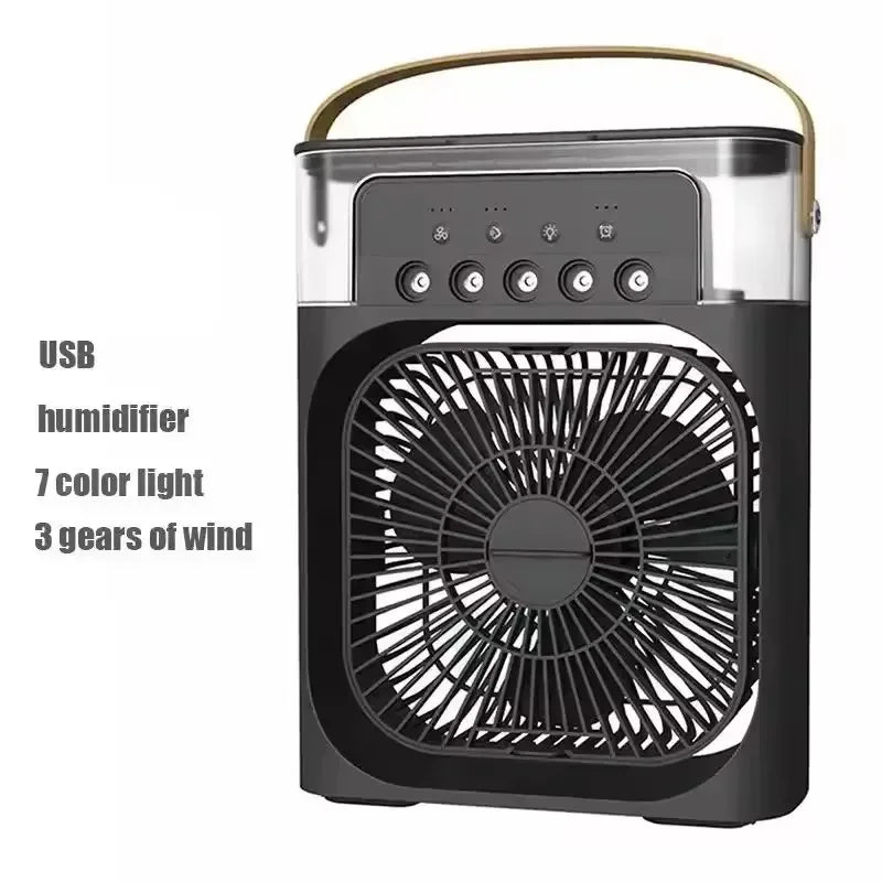 Fan Portable Air Cooler Conditioner Humidifier with 500mL Water Tank Quite Mist Water Spray Fan for Home Room Camping Car Office