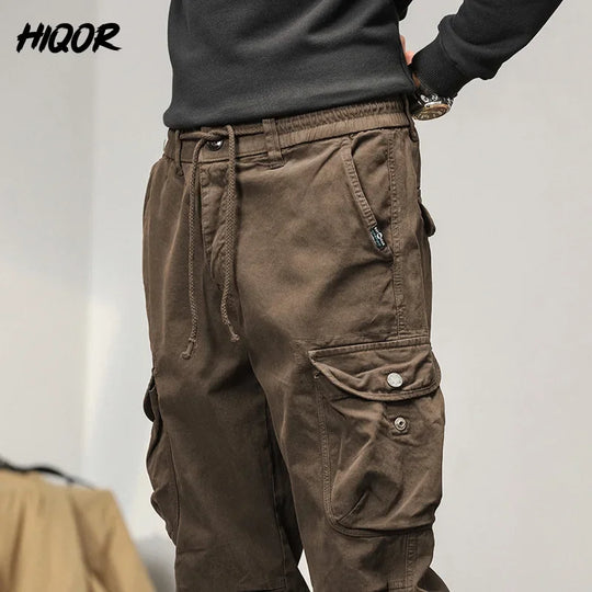 HIQOR 2024 New Cargo Pants Men Winter Man Y2k Harem Tactical Pants for