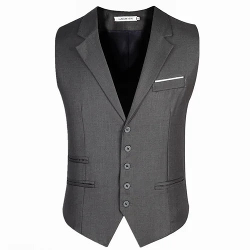 M-6XL Dress Vests For Men Slim Fit Mens Suit Vest Male Waistcoat Gilet