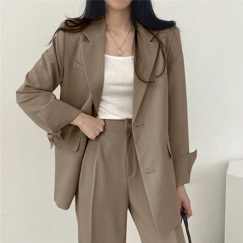 Fall Fashion Long Sleeve Blazer Mujer Pant Sets Blazers Women 2024