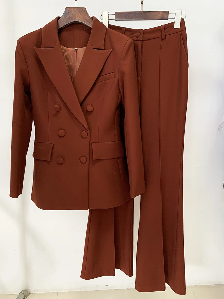 HIGH STREET Newest 2024 Designer Suit Set Women's Career Fashion
