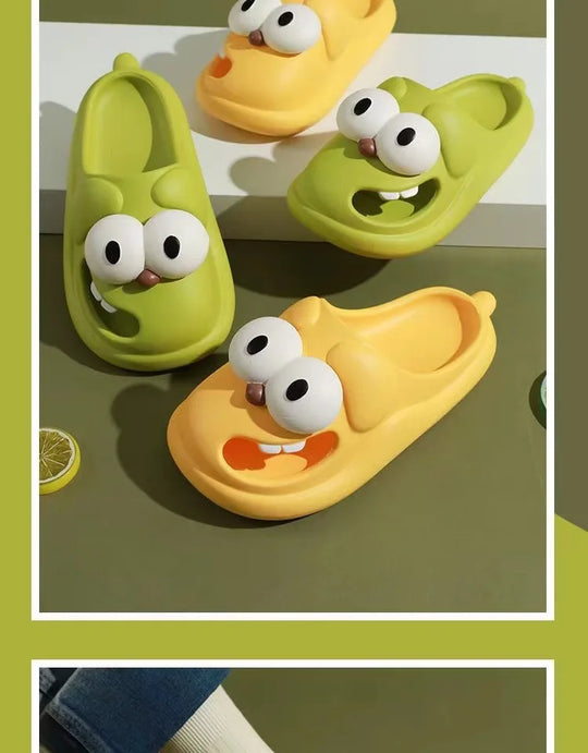 Eyeshine Large Eye Women Slippers Waterproof Lightweight Shower Sandals Fashion House Slippers Lovely Cozy Unisex Cartoon Slipper