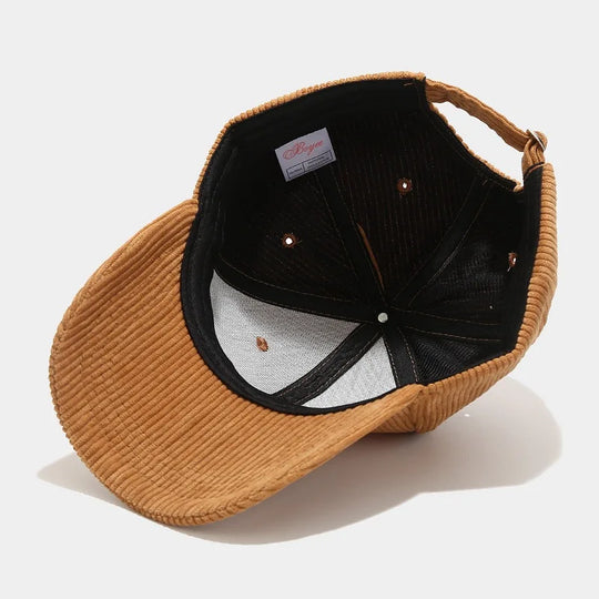 Spring Autumn Corduroy Baseball Cap for Women Men Unisex Vintage Solid
