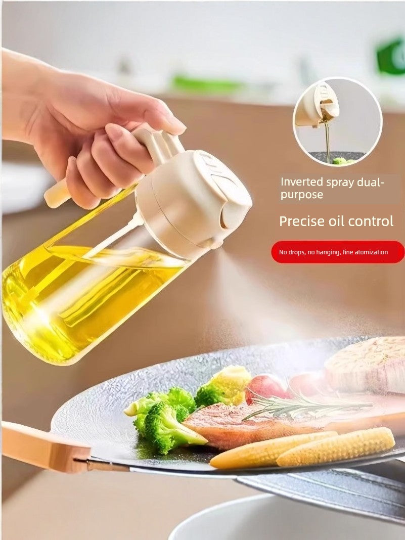 Glass Spray Oil Bottle Jar Spray Dual-Use Air Fryer Kitchen For Home Spray Oil Dispenser Oil Tank Seasoning Edible