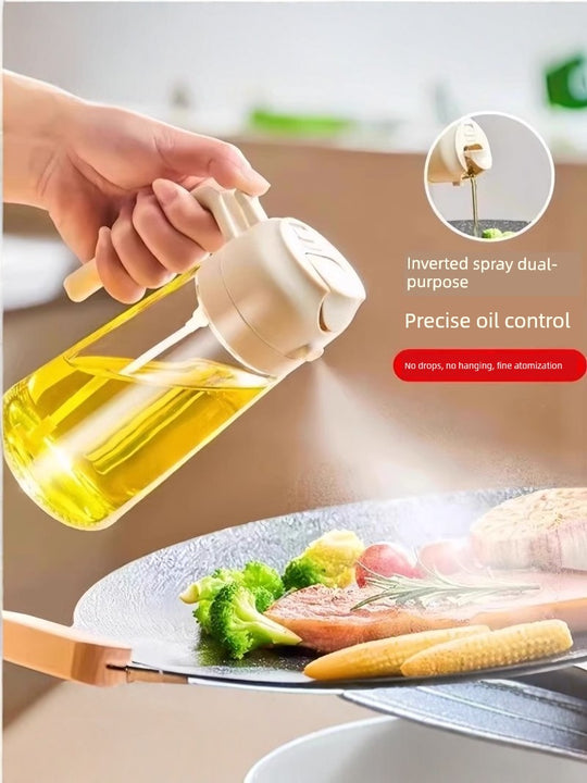 Glass Spray Oil Bottle Jar Spray Dual-Use Air Fryer Kitchen For Home Spray Oil Dispenser Oil Tank Seasoning Edible