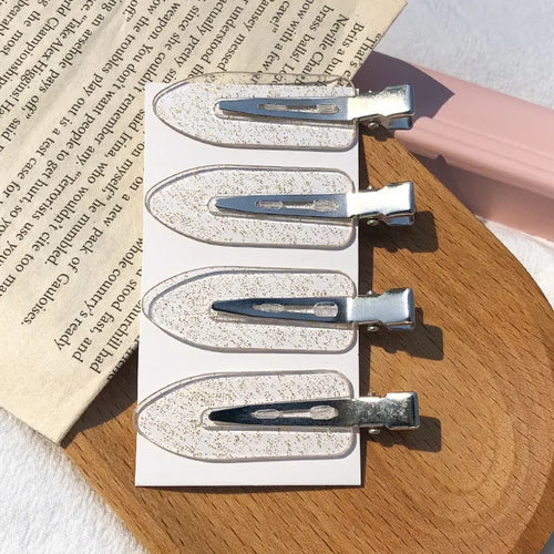 4pcs/set No Bend Seamless Hair Clips Side Bangs Barrette Makeup