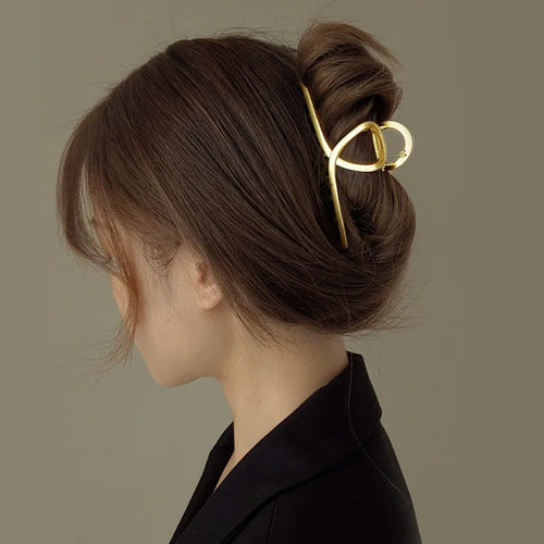 Metal Geometric Hair Claw Crab Hairpins Fashion Cross Hair Clips