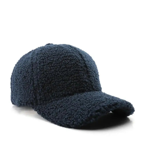 Autumn Winter Baseball Cap Women Artificial Lamb Wool Hats Keep Warm