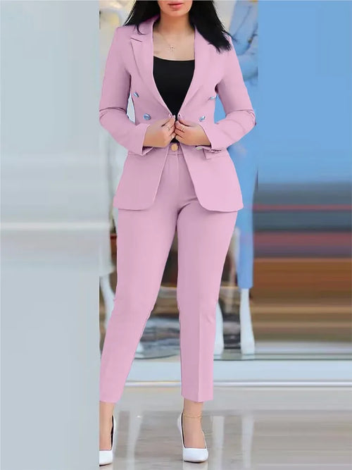 Elegant Office Lady Two Piece Sets New Autumn Winter Women Fashion