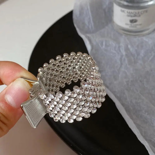 Fashion Pearl Rhinestone Metal Hair Clip Women Girls Mini High