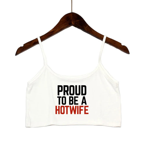 Fashion Women's Sexy Elastic Cotton Camis HOT WIFE Letters Print