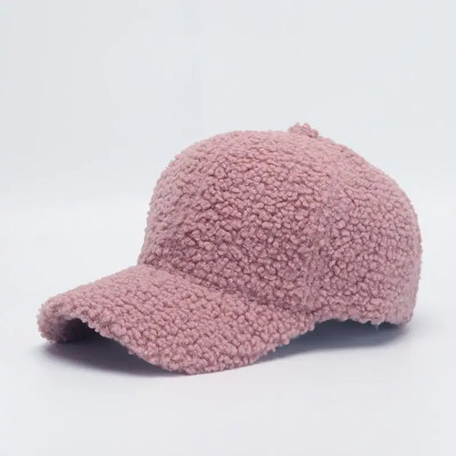 Autumn Winter Baseball Cap Women Artificial Lamb Wool Hats Keep Warm