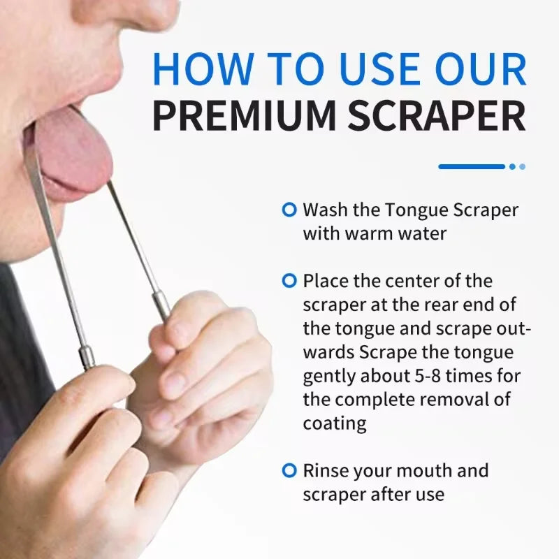 Stainless Steel Tongue Scraper - Efficient Oral Hygiene Tool