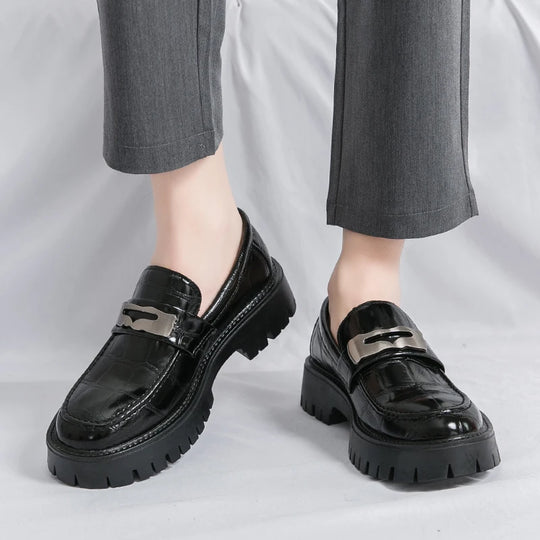STRONGSHEN Men Oxford Shoes Leather Platform Casual Shoes Comfortable Formal Loafer Business Office Formal Dress Shoes 38-46