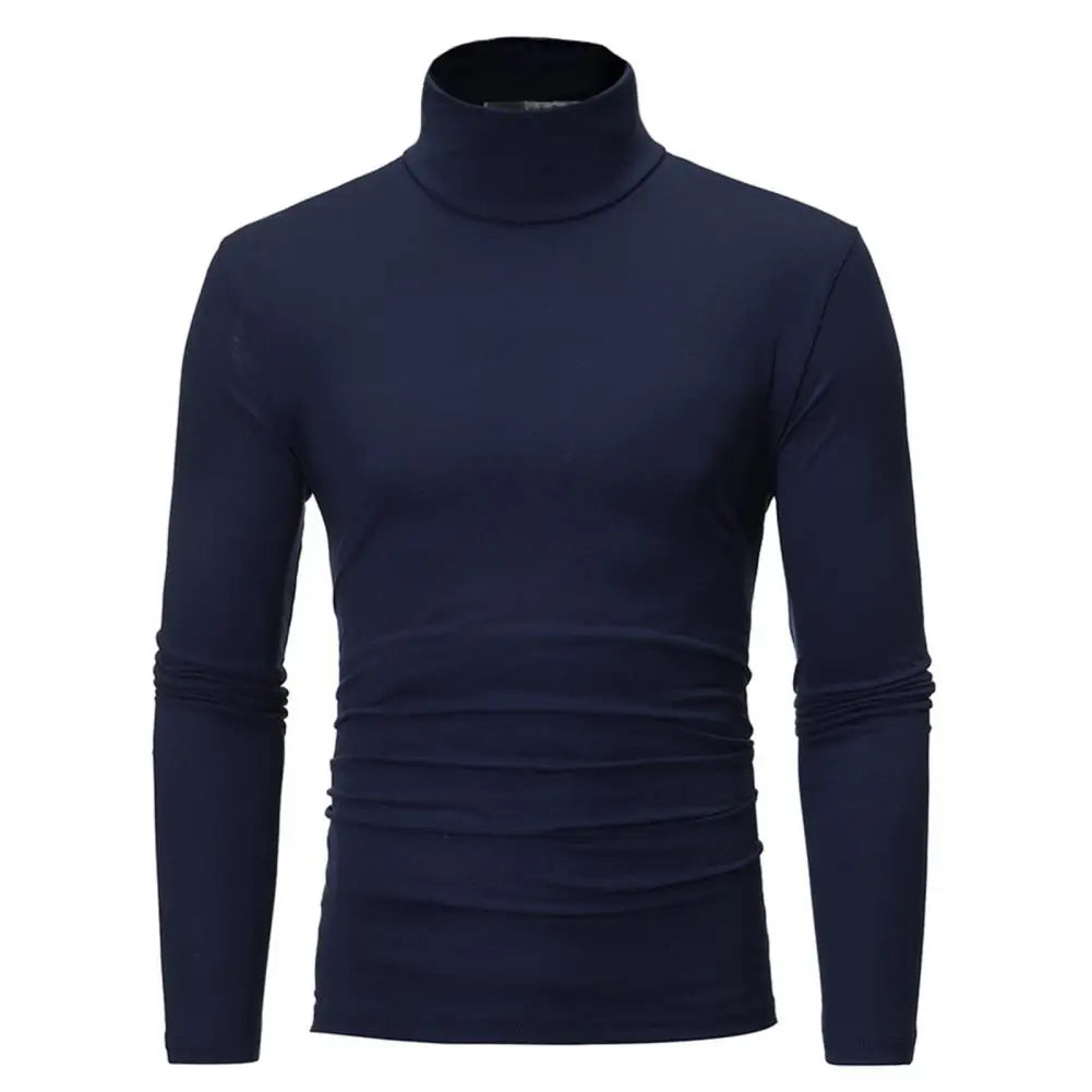 Shirt Stretchy Soft Autumn Turtleneck Long Sleeve Solid Color Winter