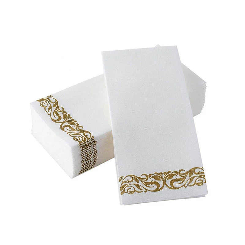 50PCS Disposable Table Paper Napkins Elegant Tissue Vintage Towel